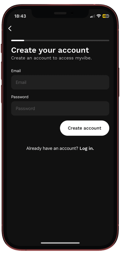 Create account Screen